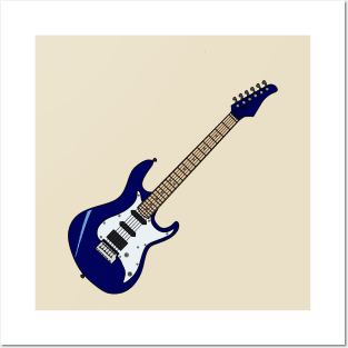 Electric guitar cartoon illustration Posters and Art